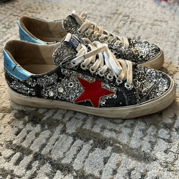 ゴールデングース　MAY シルバー ゴールデングース MAY シルバー Golden Goose May glitter